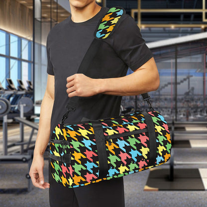 Colorful Houndstooth Print Gym Bag
