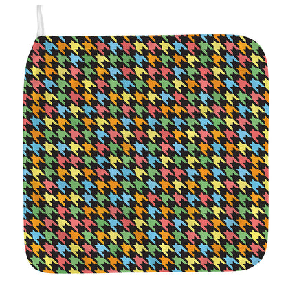 Colorful Houndstooth Print Hand Towel