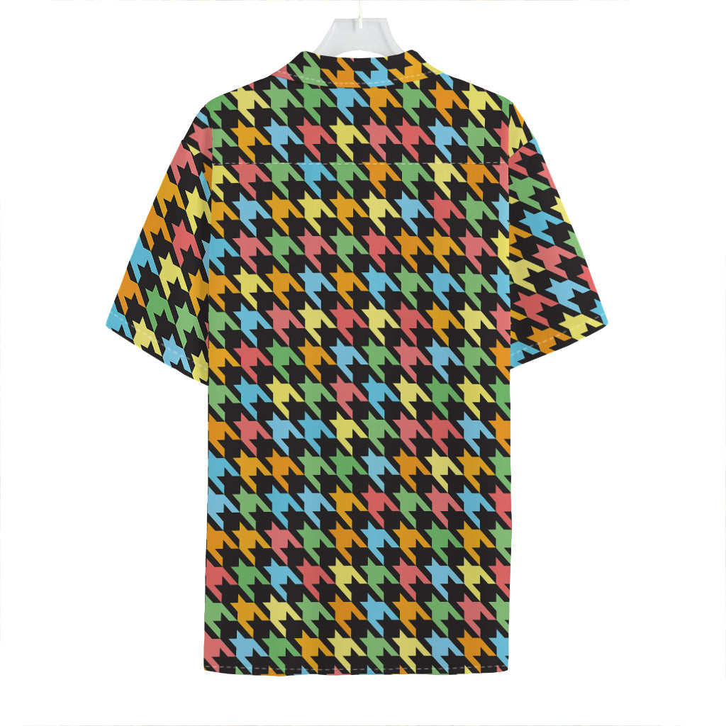 Colorful Houndstooth Print Hawaiian Shirt