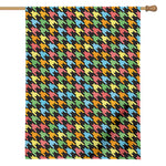 Colorful Houndstooth Print House Flag