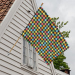 Colorful Houndstooth Print House Flag