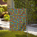 Colorful Houndstooth Print House Flag