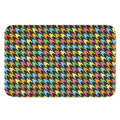 Colorful Houndstooth Print Indoor Door Mat