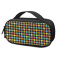 Colorful Houndstooth Print Portable Cooler Travel Case