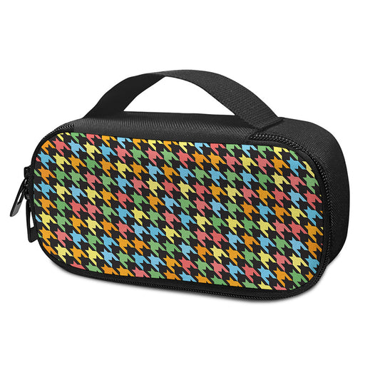 Colorful Houndstooth Print Insulin Cooler Travel Case