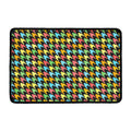 Colorful Houndstooth Print Kitchen Mat