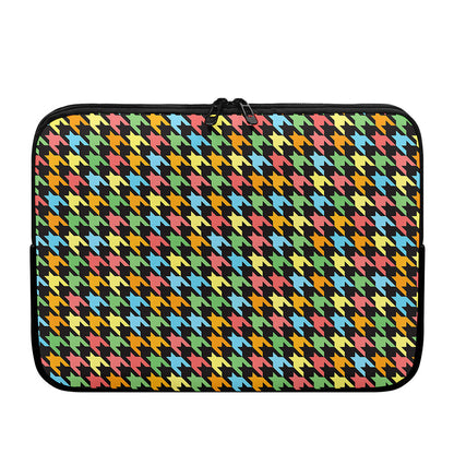 Colorful Houndstooth Print Laptop Sleeve