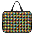 Colorful Houndstooth Print Laptop Sleeve With Handle
