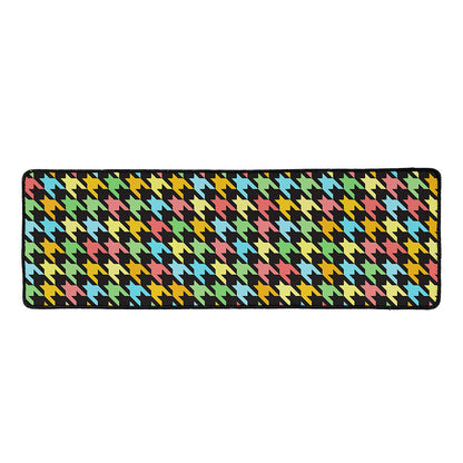 Colorful Houndstooth Print Long Kitchen Mat
