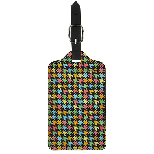 Colorful Houndstooth Print Luggage Tag