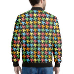 Colorful Houndstooth Print Men's Bomber Jacket