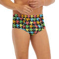 Colorful Houndstooth Print Men's Briefs