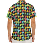 Colorful Houndstooth Print Men's Deep V-Neck Shirt