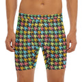 Colorful Houndstooth Print Men's Long Boxer Briefs