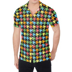 Colorful Houndstooth Print Men's Shirt