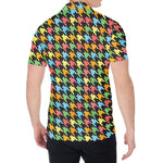 Colorful Houndstooth Print Men's Shirt