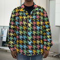 Colorful Houndstooth Print Men's Shirt Jacket