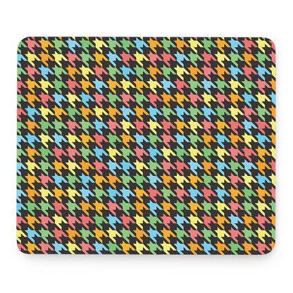 Colorful Houndstooth Print Mouse Pad