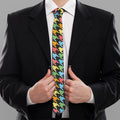 Colorful Houndstooth Print Necktie
