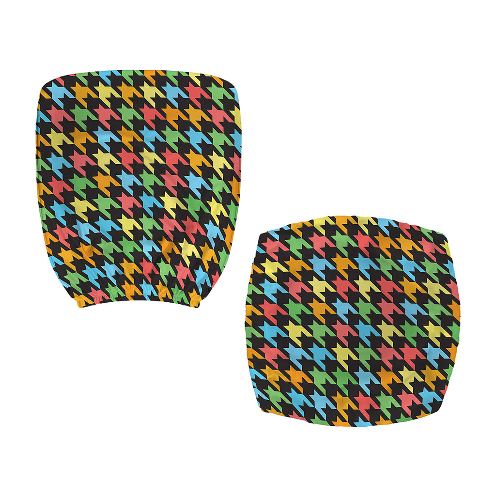 Colorful Houndstooth Print Office Chair Cover