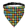 Colorful Houndstooth Print Over The Collar Dog Bandana
