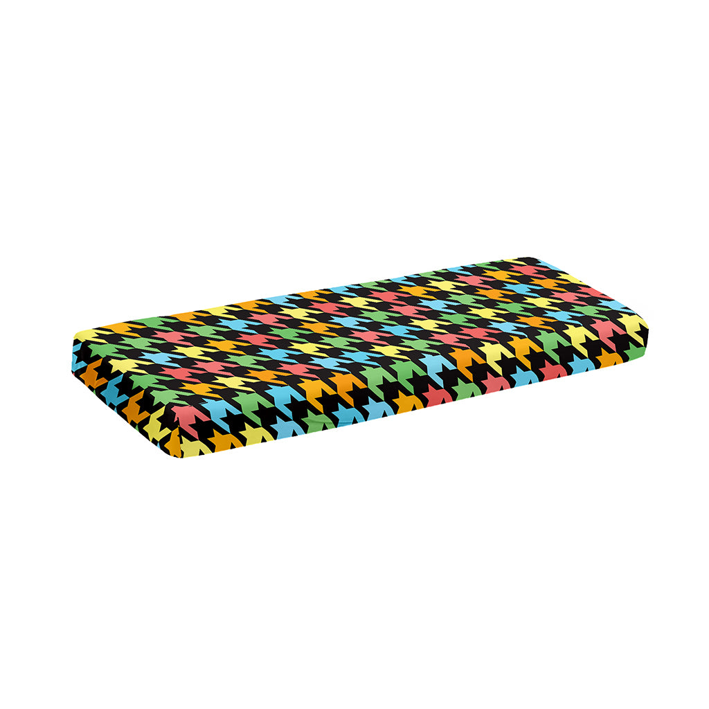 Colorful Houndstooth Print Piano Keyboard Cover