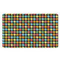 Colorful Houndstooth Print Polyester Doormat