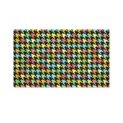 Colorful Houndstooth Print Polyester Flag