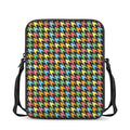Colorful Houndstooth Print Rectangular Crossbody Bag