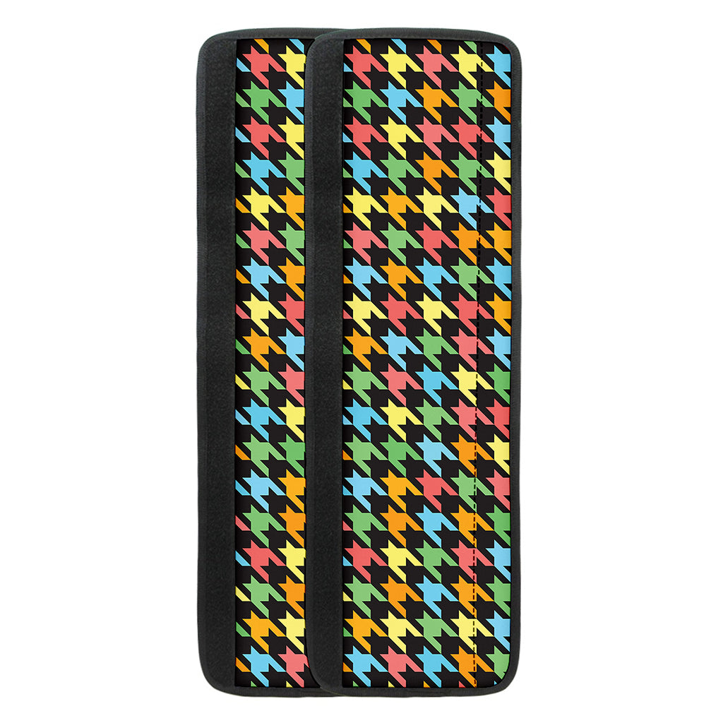 Colorful Houndstooth Print Refrigerator Handle Covers