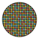 Colorful Houndstooth Print Round Floor Mat