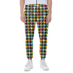 Colorful Houndstooth Print Scuba Joggers