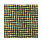Colorful Houndstooth Print Silk Bandana