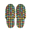 Colorful Houndstooth Print Slippers