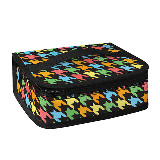 Colorful Houndstooth Print Small Lunch Bag