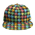Colorful Houndstooth Print Snapback Cap