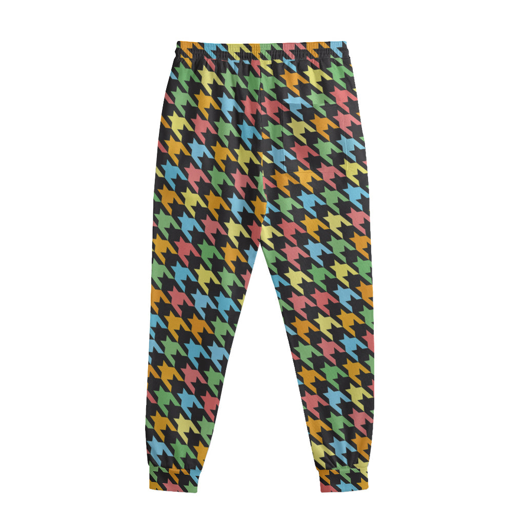 Colorful Houndstooth Print Sweatpants