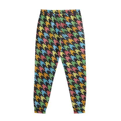 Colorful Houndstooth Print Sweatpants