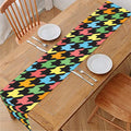 Colorful Houndstooth Print Table Runner