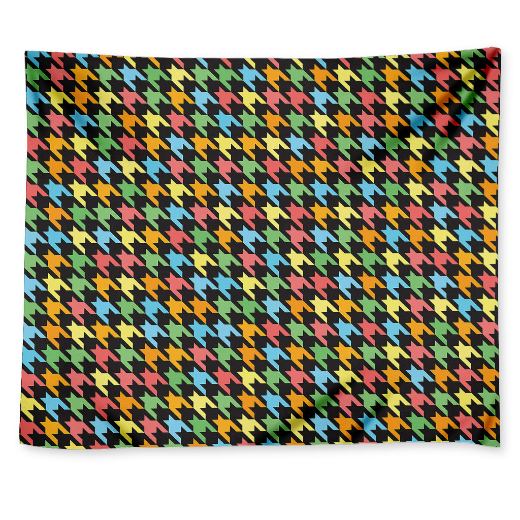Colorful Houndstooth Print Tapestry