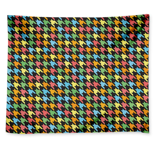 Colorful Houndstooth Print Tapestry