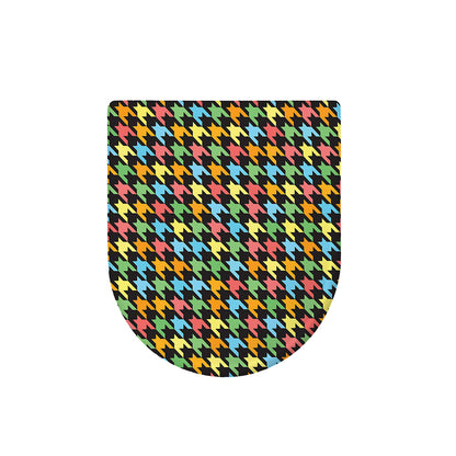 Colorful Houndstooth Print Toilet Lid Cover