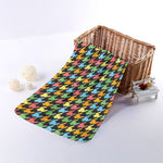 Colorful Houndstooth Print Towel