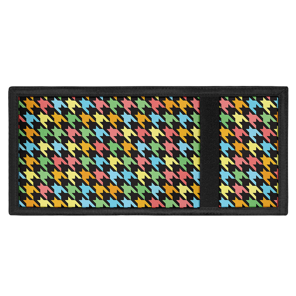 Colorful Houndstooth Print Trifold Wallet