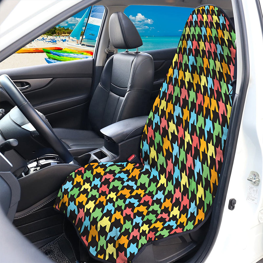 Colorful Houndstooth Print Waterproof Car Seat Cover