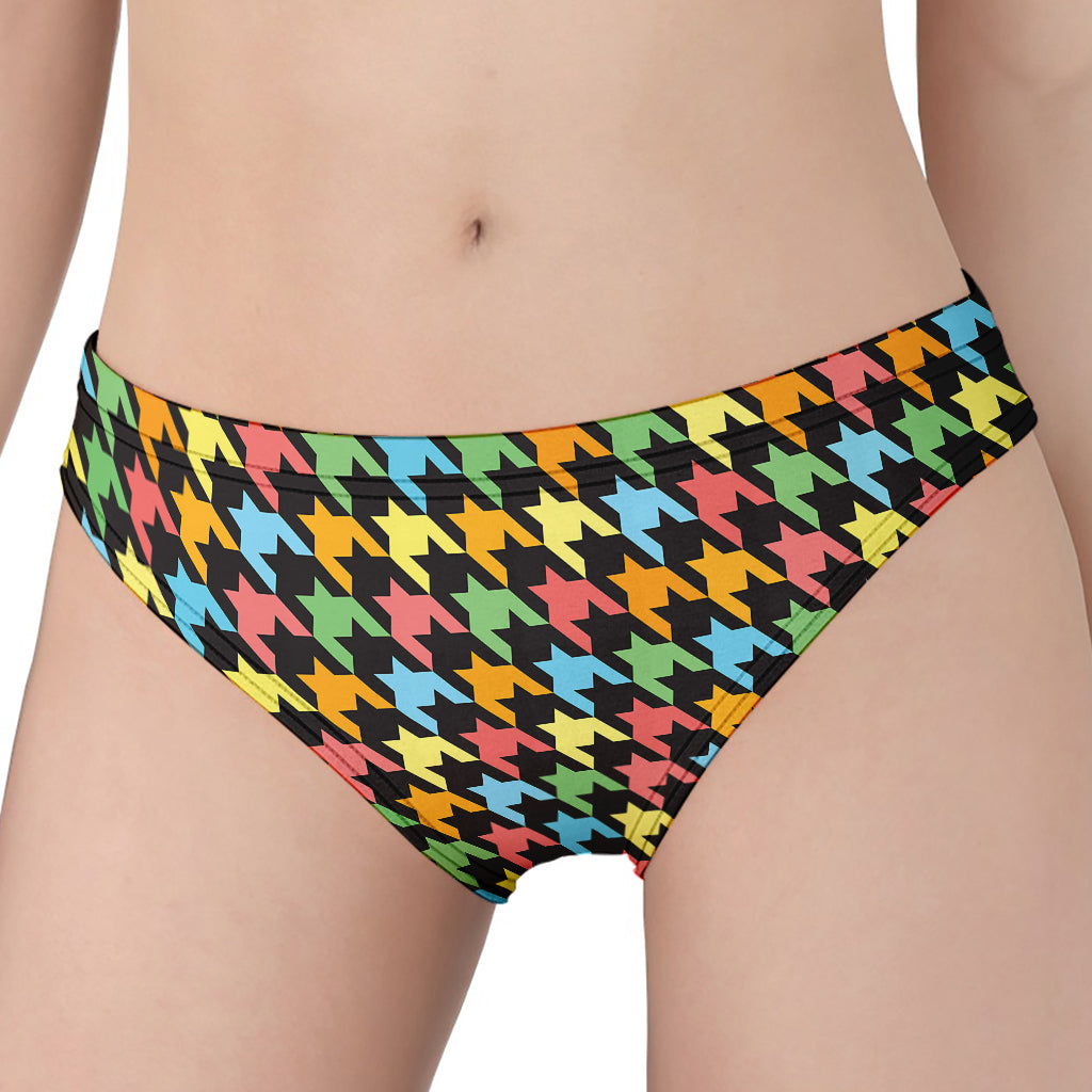 Colorful Houndstooth Print Women's Panties