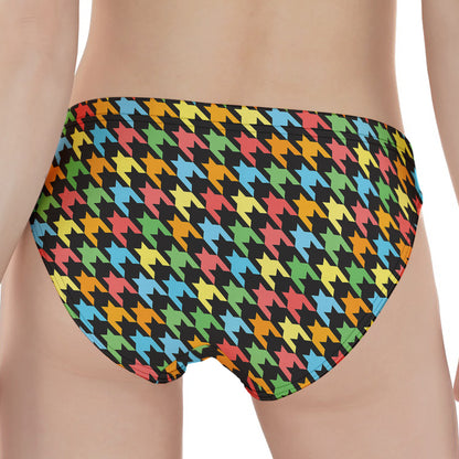 Colorful Houndstooth Print Women's Panties