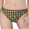 Colorful Houndstooth Print Women's Thong