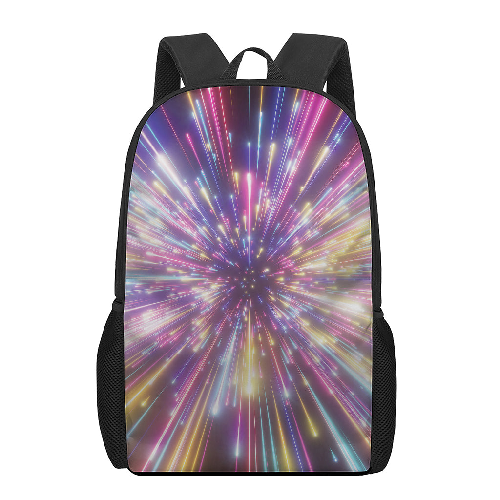 Colorful Hyperspace Print 17 Inch Backpack