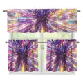Colorful Hyperspace Print 3 Piece Kitchen Curtains